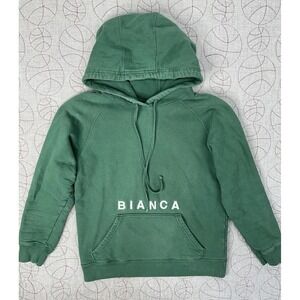 Bianca Chandon Logo Spellout Print Green Hoodie / Men's Small